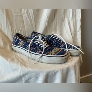 VANS Authentic SAMPLE Shoes Blue Southwest Print Men's 7.5 Women's 9 Unique